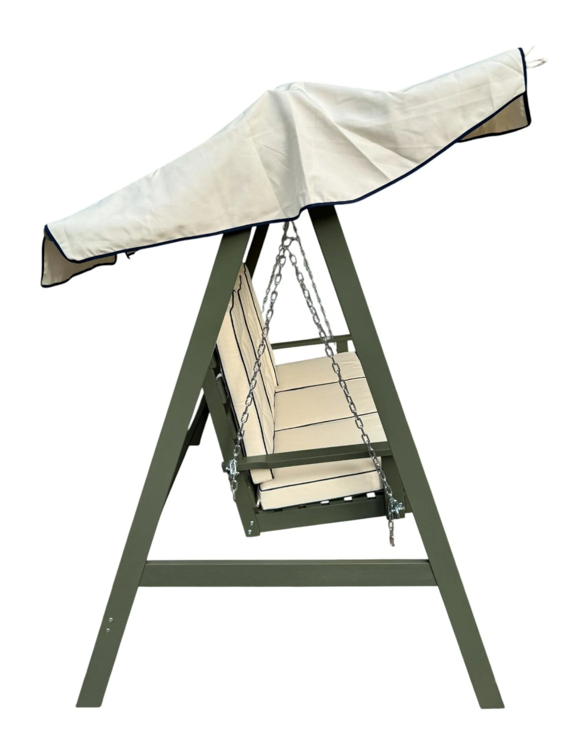 KWA Hammocker|Hengekøye-Landet Hammock Gyngesofa med tak i akasie tre inkludert puter 195x125x159 Mørkegrønn