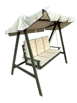 KWA Hammocker|Hengekøye-Landet Hammock Gyngesofa med tak i akasie tre inkludert puter 195x125x159 Mørkegrønn