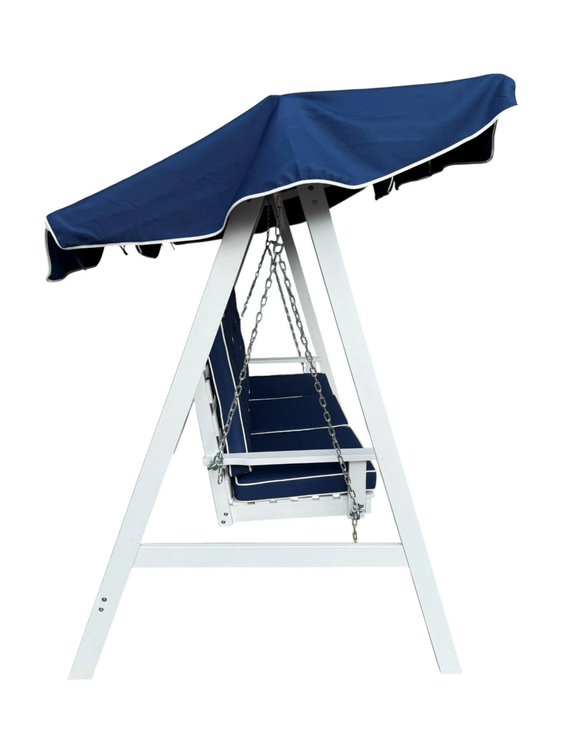 KWA Hammocker|Hengekøye-Landet Hammock Gyngesofa med tak i akasie tre inkludert puter 195x125x159 Hvit