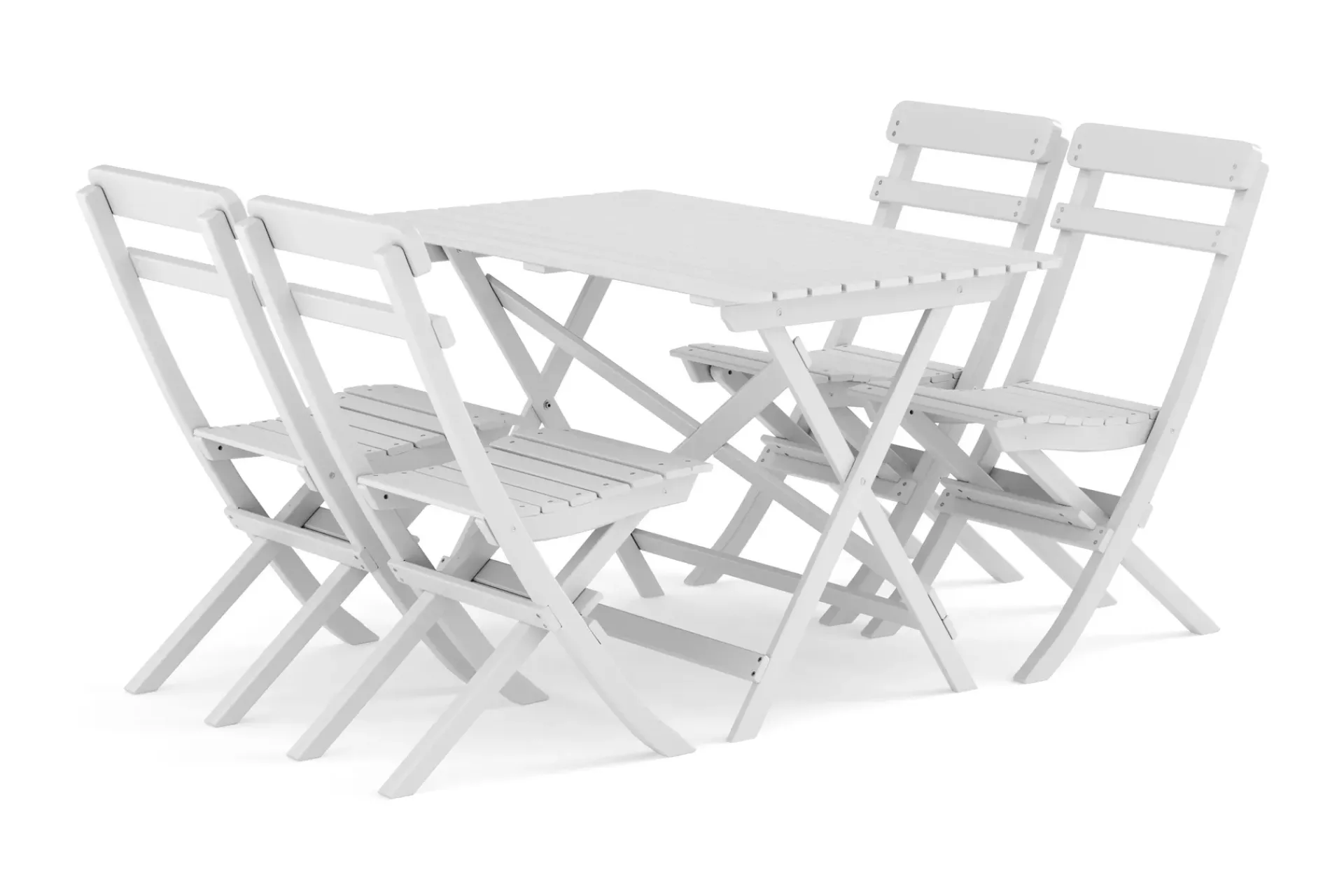 KWA Spisegrupper Hage-Landet utendørs spisegruppe 118x70x74 cm med 4 klappstoler