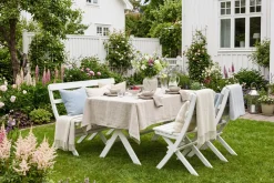 KWA Spisegrupper Hage|Cafesett-Landet utendørs spisegruppe 118x70x74 cm med sofa og 2 klappstoler