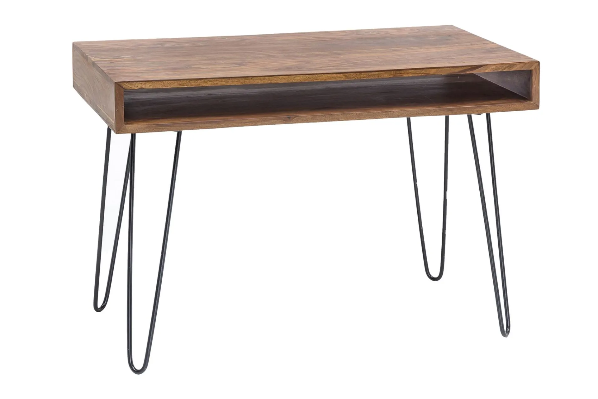 Wohnling Kontorbord-Langner Skrivebord 110 cm med Oppbevaring Hylle Tre/Natur