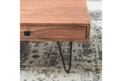 Wohnling Langner Sofabord 60 cm med Oppbevaring 2 Skuffer + Hyller