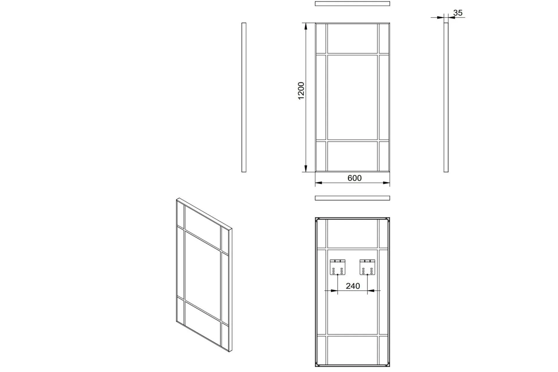 Lannabruk Speil 60x120 cm
