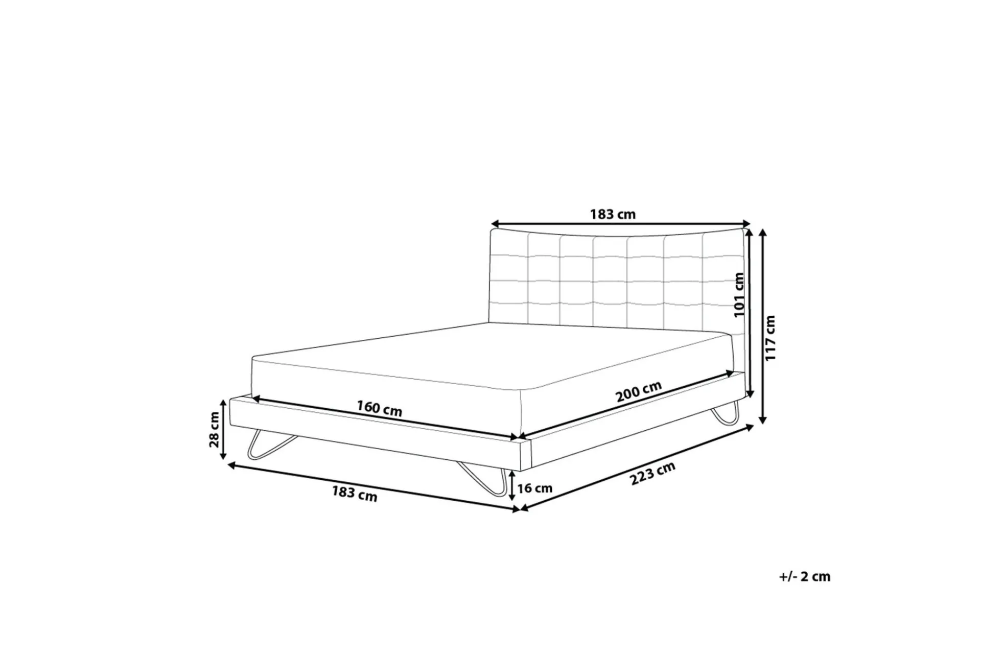 Bedly Lannion Dobbeltseng 160 | 200 cm