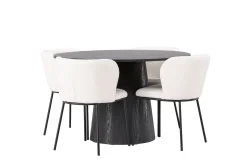 Venture Home Lanzo Matgruppe 120 cm Rund med 4 Edina Stoler