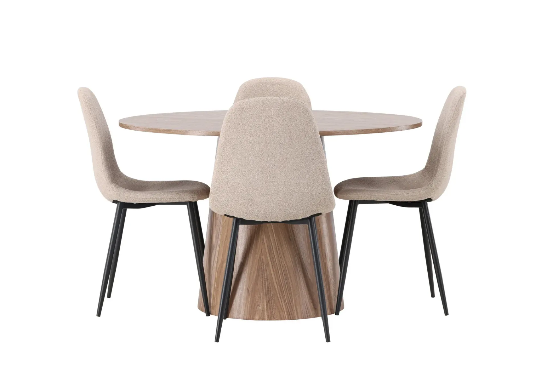 Venture Home Spisegrupper-Lanzo Matgruppe 120 cm Rund med 4 Polar Stoler Natur
