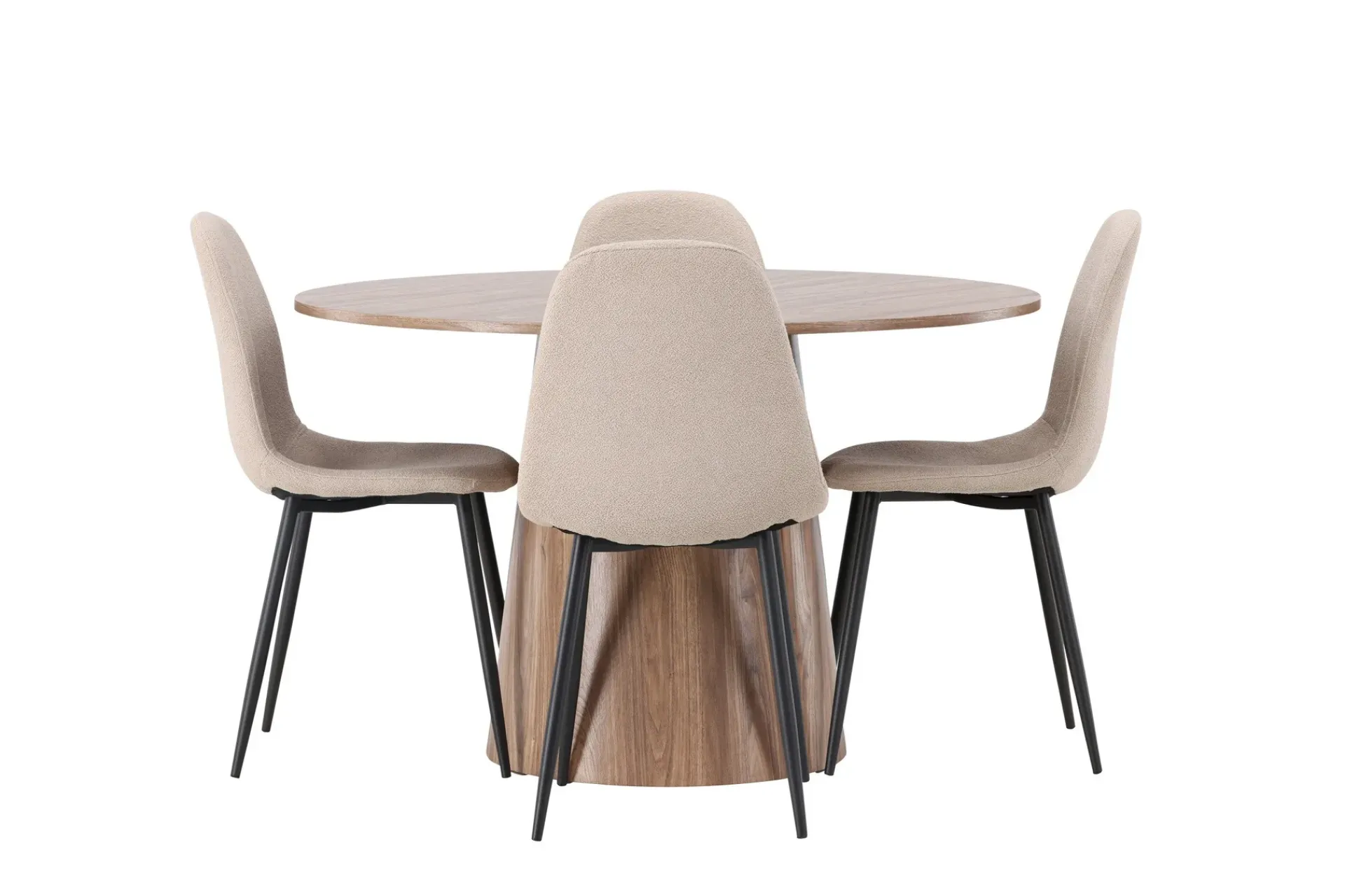 Venture Home Spisegrupper-Lanzo Matgruppe 120 cm Rund med 4 Polar Stoler Natur