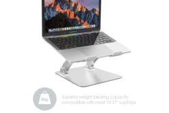 Oppbevaringsstativ-Laptopstativ Desire2 Dual Pivot Riser Justerbar Aluminium Sølv