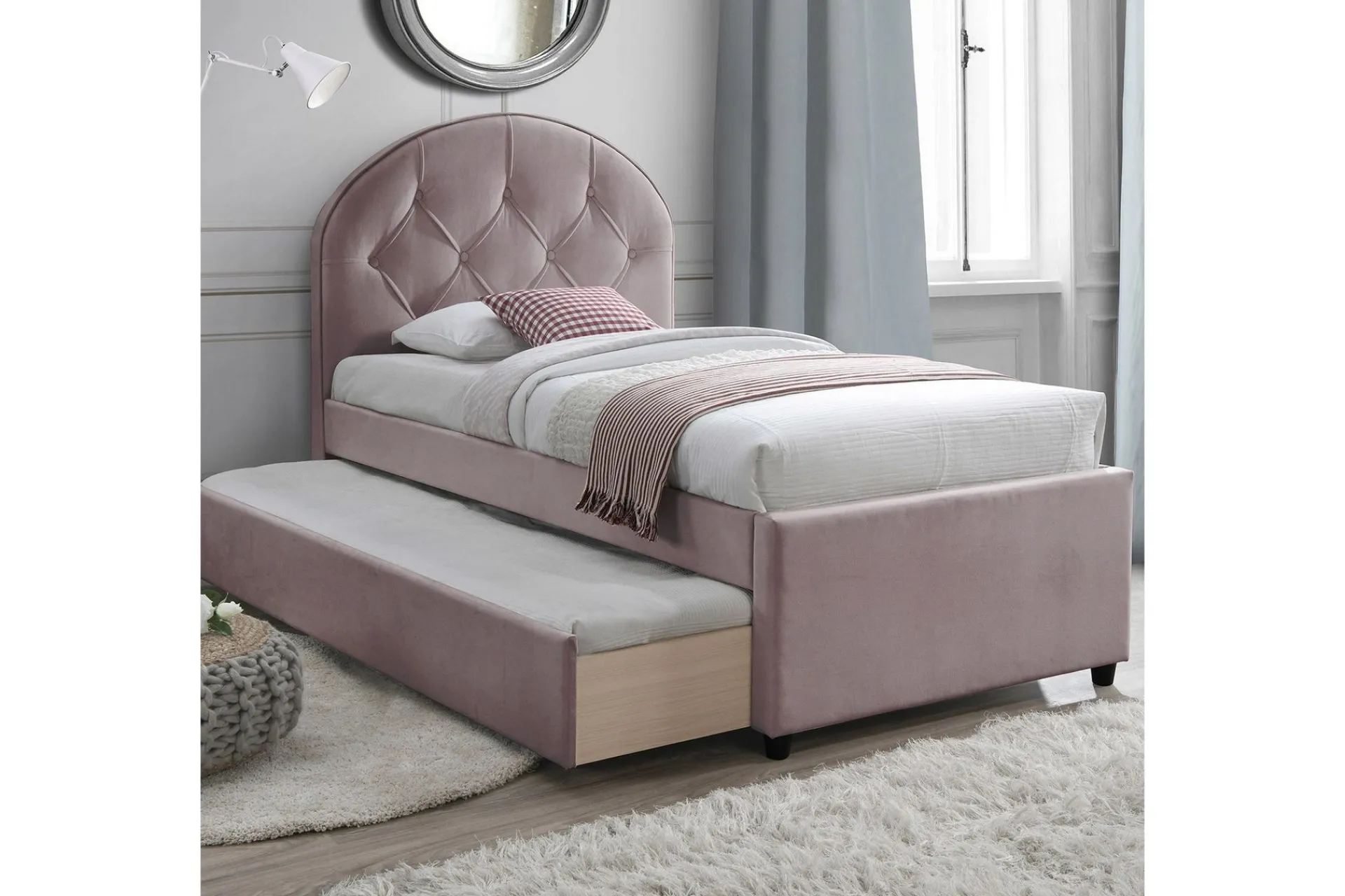 Kontinentalsenger|Seng Med Oppbevaring-Lara Seng 90x205 cm Harmony Uno Madrass Mauve Bleik Rosa
