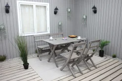 Spisegrupper Hage-Larios Spisegruppe 76 cm + 2 Spisestoler + Benk Grey