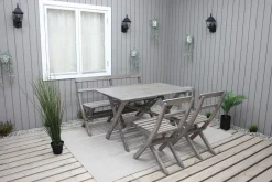 Spisegrupper Hage-Larios Spisegruppe 76 cm + 2 Spisestoler + Benk Grey