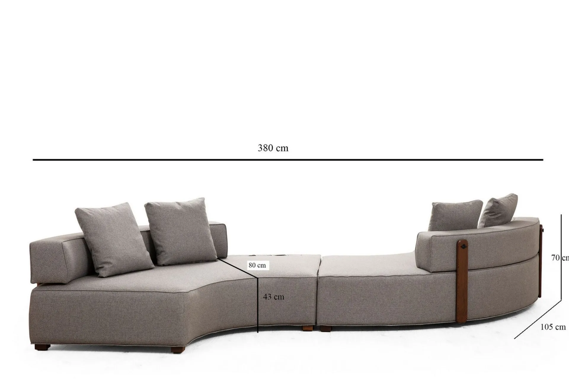 Hjørnesofa-Lasalle Sofa 4-seters Grey
