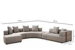 Hjørnesofa-Lasalle Svängd Sofa 6-seters Grey