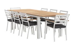 deNoord Las Vegas Spisegruppe 220-280 cm + 8 Olivenenr Spisestoler