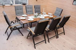 deNoord Spisegrupper Hage-Las Vegas Spisegruppe 152-210+4 Posisjonsstoler Lyx Svart,Natur