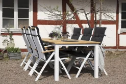 deNoord Spisegrupper Hage-Las Vegas Spisegruppe 220-280+6 Posisjonsstoler Lyx Hvit