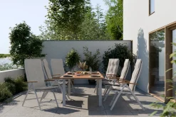 deNoord Spisegrupper Hage|Cafesett-Las Vegas Spisegruppe 152-210+6 Posisjonsstoler Lyx Hvit