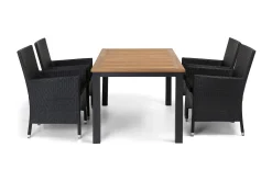 Comfort Garden Spisegrupper Hage-Las Vegas Spisegruppe 152-210 + 4 Thor Stoler Svart,Natur