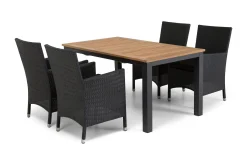 Comfort Garden Spisegrupper Hage-Las Vegas Spisegruppe 152-210 + 4 Thor Stoler Svart,Natur