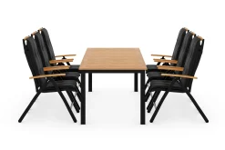 deNoord Spisegrupper Hage-Las Vegas Spisegruppe 220-280x100 + 6 Stoler m Pute Svart,Natur