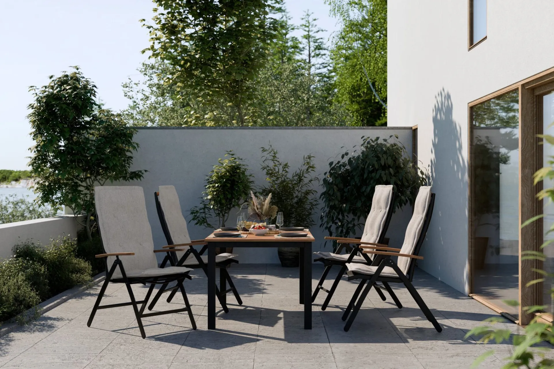 deNoord Spisegrupper Hage-Las Vegas Spisegruppe 220-280x100 + 6 Stoler m Pute Svart,Natur