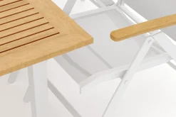 deNoord Las Vegas utendørs spisegruppe, uttrekkbar 152–210x90 cm med 6 Las Vegas regulerbare stoler