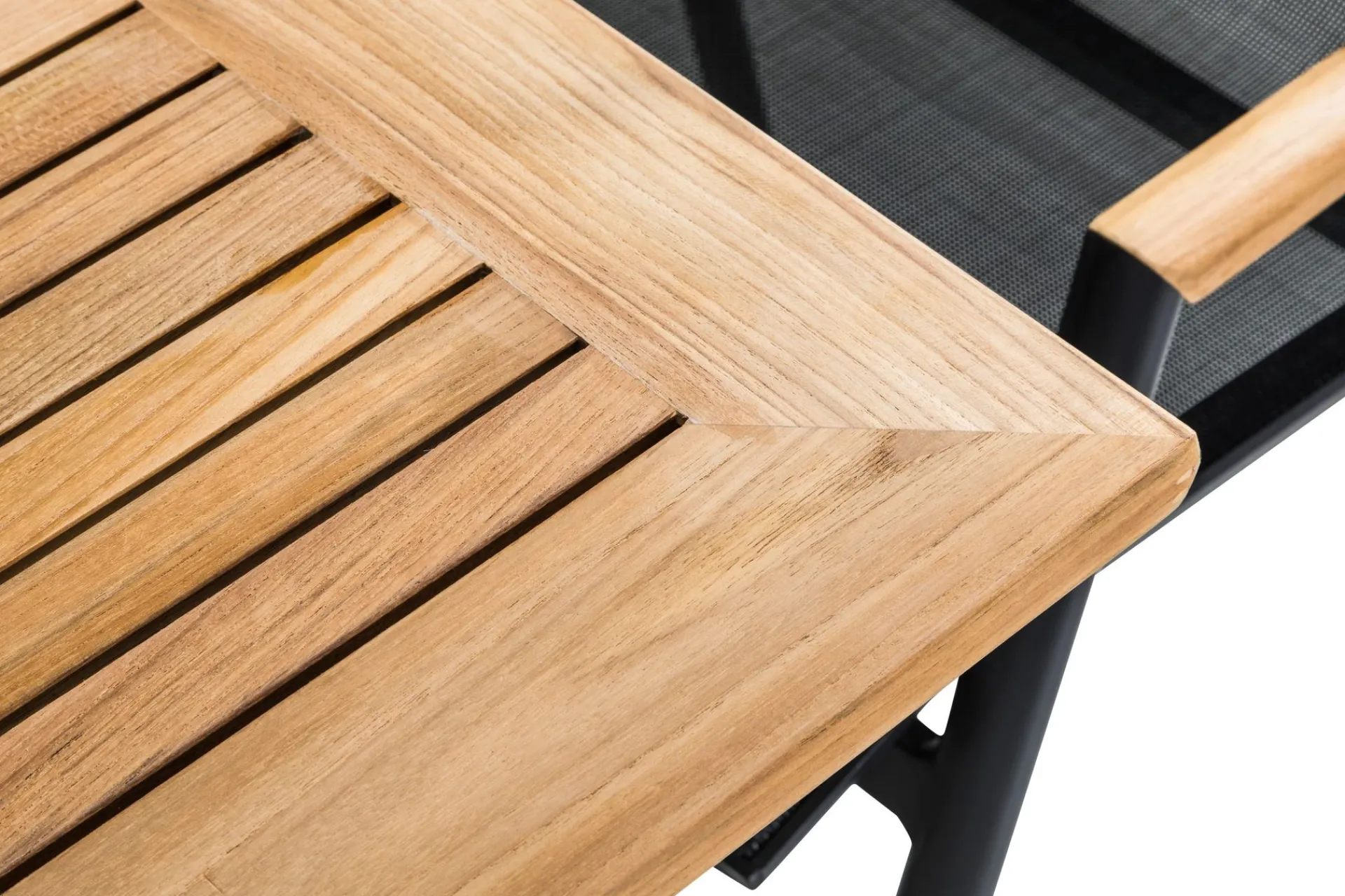 deNoord Loungebord & Sofabord Utendørs-Las Vegas Uttrekkbart Spisebord 152-210x90 cm Svart/Natur
