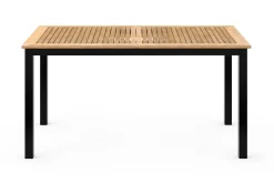 deNoord Loungebord & Sofabord Utendørs-Las Vegas Uttrekkbart Spisebord 152-210x90 cm Svart/Natur