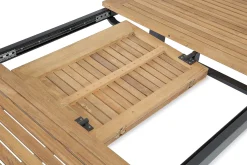 deNoord Loungebord & Sofabord Utendørs-Las Vegas Uttrekkbart Spisebord 152-210x90 cm Svart/Natur