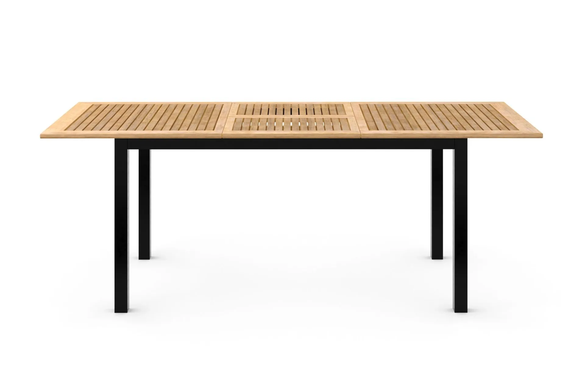 deNoord Loungebord & Sofabord Utendørs-Las Vegas Uttrekkbart Spisebord 152-210x90 cm Svart/Natur
