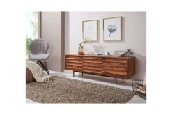 Wohnling Lavbord Heltre med oppbevaring 3 dører landlig stil