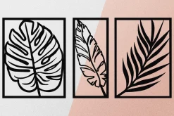 Skilt-Leaf 2 Veggdekor Svart