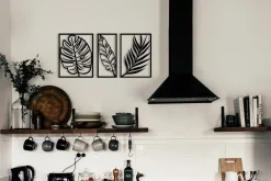 Skilt-Leaf 2 Veggdekor Svart