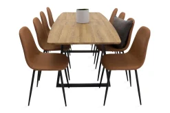 Venture Home Spisegrupper-Leah Forlengningsbar Spisegruppe med 8 Pontus Stoler Brun,Beige