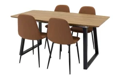 Venture Home Leah Forlengningsbar Spisegruppe med 4 Pontus Stoler