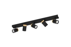 LED-spotlight Eglo Cartagena Svart/Tre 5 Lamper