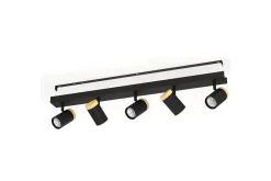 LED-spotlight Eglo Cartagena Svart/Tre 5 Lamper