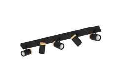 LED-spotlight Eglo Cartagena Svart/Tre 5 Lamper