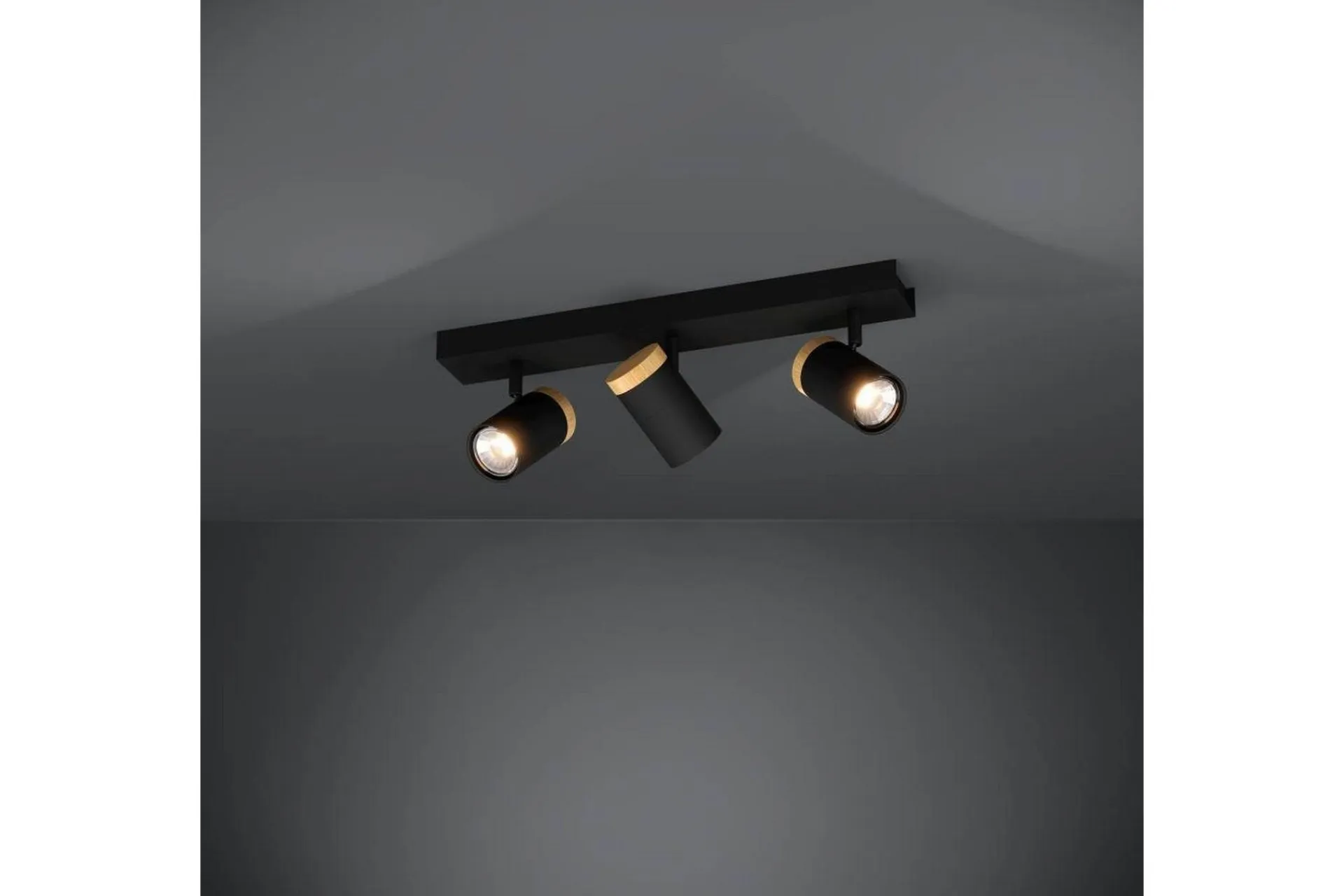 Eglo LED-spotlight Cartagena Svart/Tre 3 lamper
