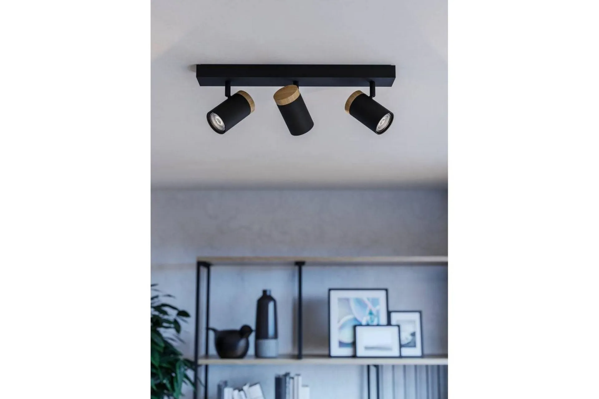 Eglo LED-spotlight Cartagena Svart/Tre 3 lamper