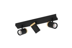 Eglo LED-spotlight Cartagena Svart/Tre 3 lamper