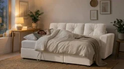 Basic Home Sovesofaer-Leia 3-seters vendbar sovesofa med sjeselong og oppbevaring Beige