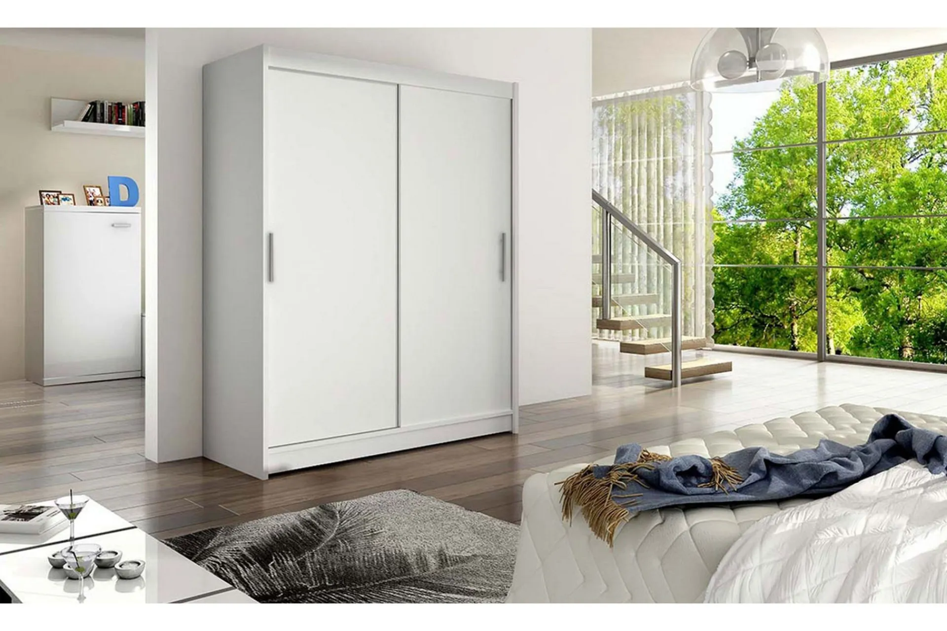 Garderober & Garderobesystem-Leila Garderobe 150 cm Skyvedører Hvit