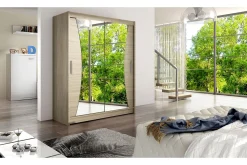 Leila Garderobe 150 cm Skyvedører Buet Speil