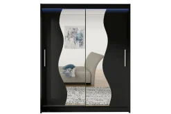 Garderober & Garderobesystem-Leila Garderobe med Speil 150x200 cm Svart