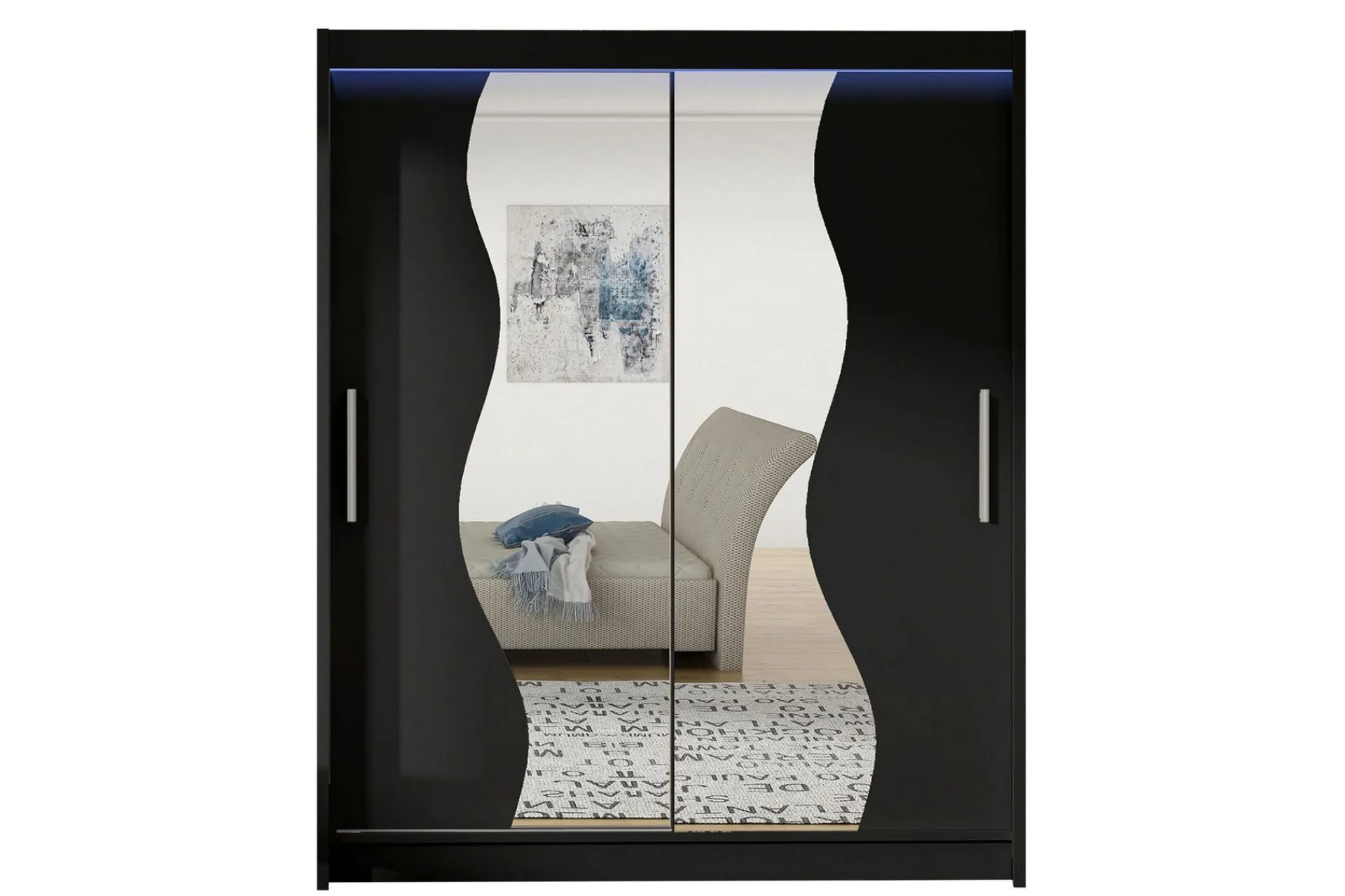 Garderober & Garderobesystem-Leila Garderobe med Speil 150x200 cm Svart