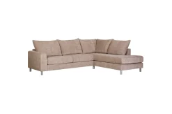 Hjørnesofa-Leila Hjørnesofa med sjeselong høyre Beige