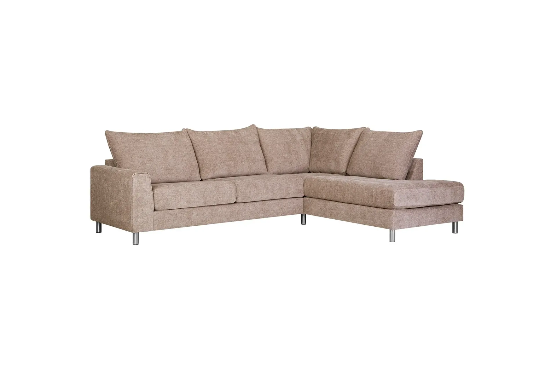 Hjørnesofa-Leila Hjørnesofa med sjeselong høyre Beige