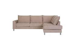 Hjørnesofa-Leila Hjørnesofa med sjeselong høyre Beige